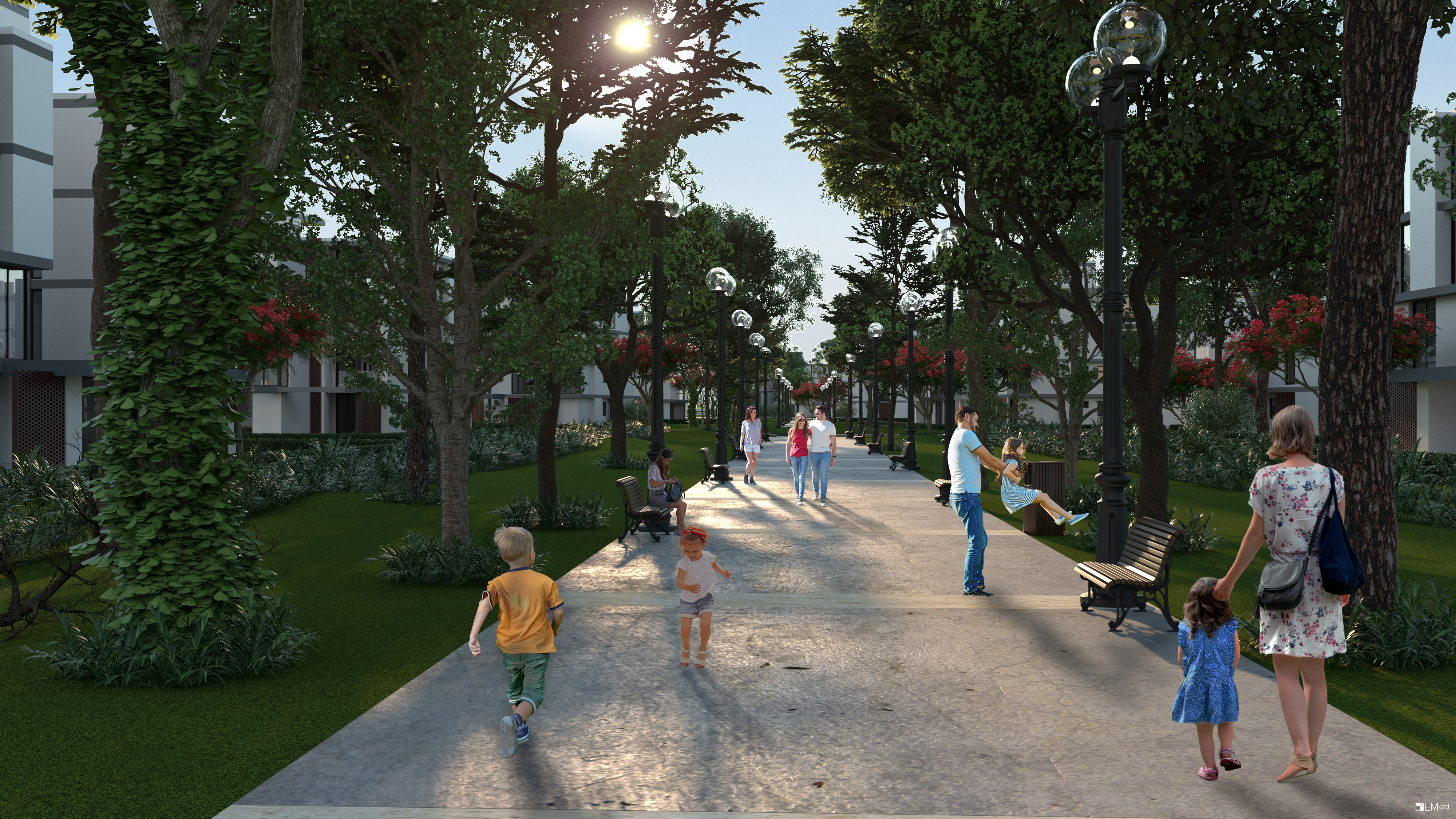 Boulevard peatonal arbolado
